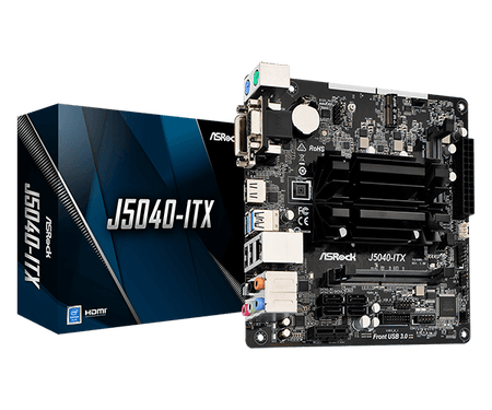 ASRock J5040-ITX (Intel Pentium Silver J5040 até 3.2 GHz, PCIe) ASRock J5040-ITX (Intel Pentium Silver J5040 até 3.2 GHz, PCIe)