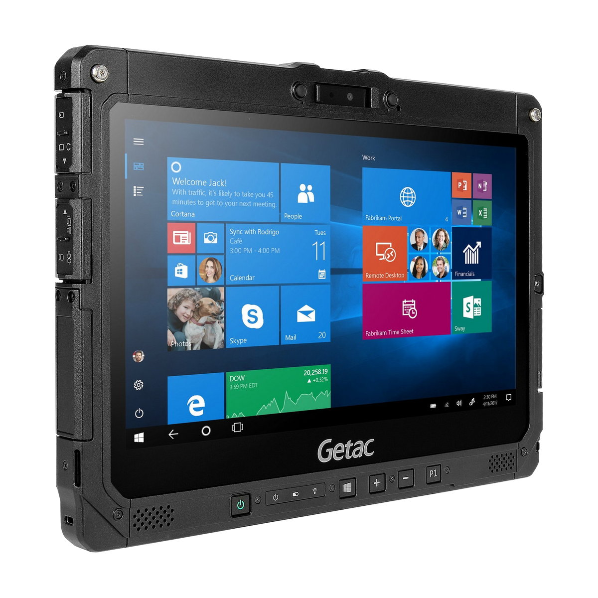 Tablet robusto Getac K120 - vista inclinada da lateral esquerda - AGL