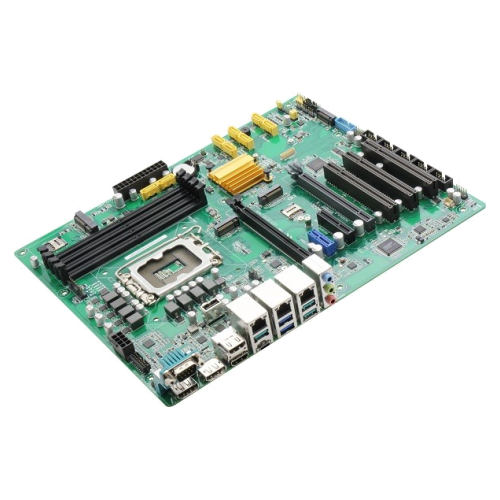 AAEON ATX-Q670A — vista em perspetiva; imagem ilustrativa da configuração do fabricante