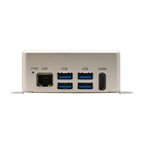 Computador industrial AAEON BOXER-8221AI - vista frontal dos conectores - AGL
