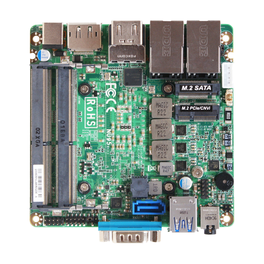 Placa Jetway JNU95-10210, vista dos componentes