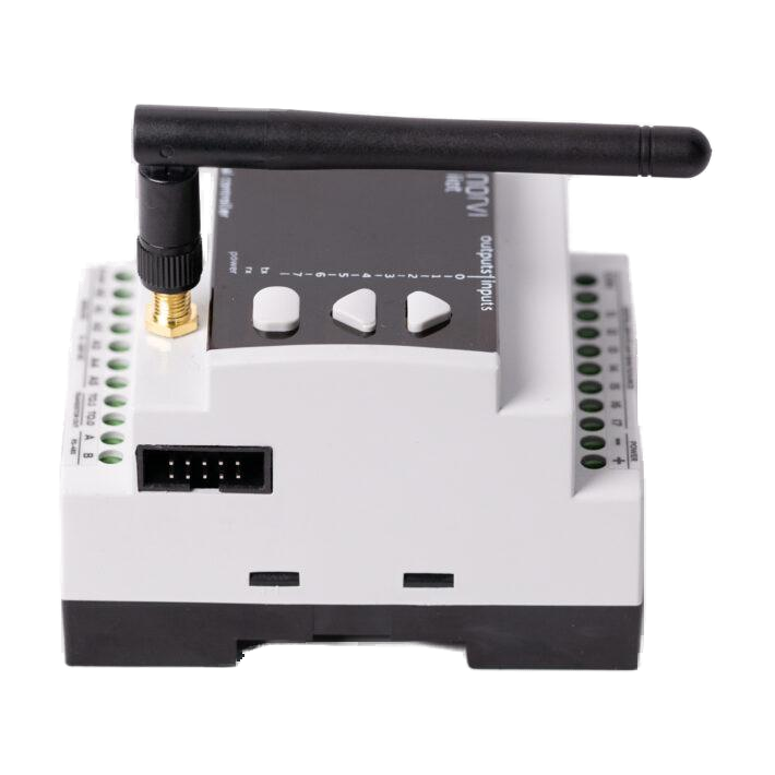 Controlador industrial NORVI GSM-AE — vista em perspetiva com antena