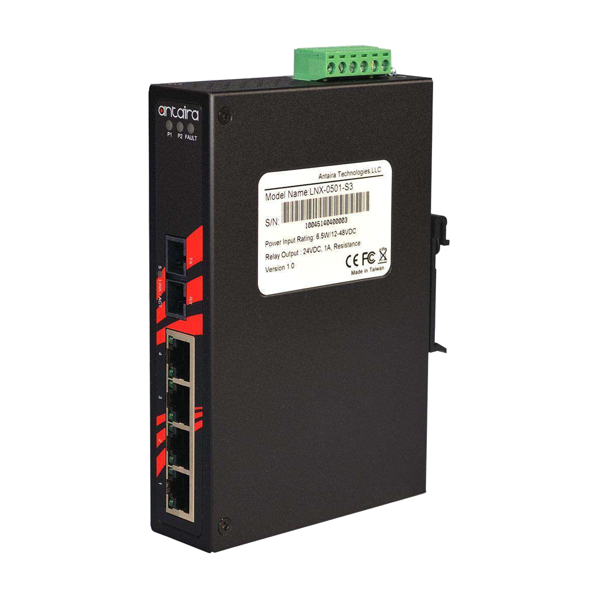 Switch LNX-0501-S3-T (4*10/100Tx + 1*100Fx SC) | EOT -40~75C - AGL