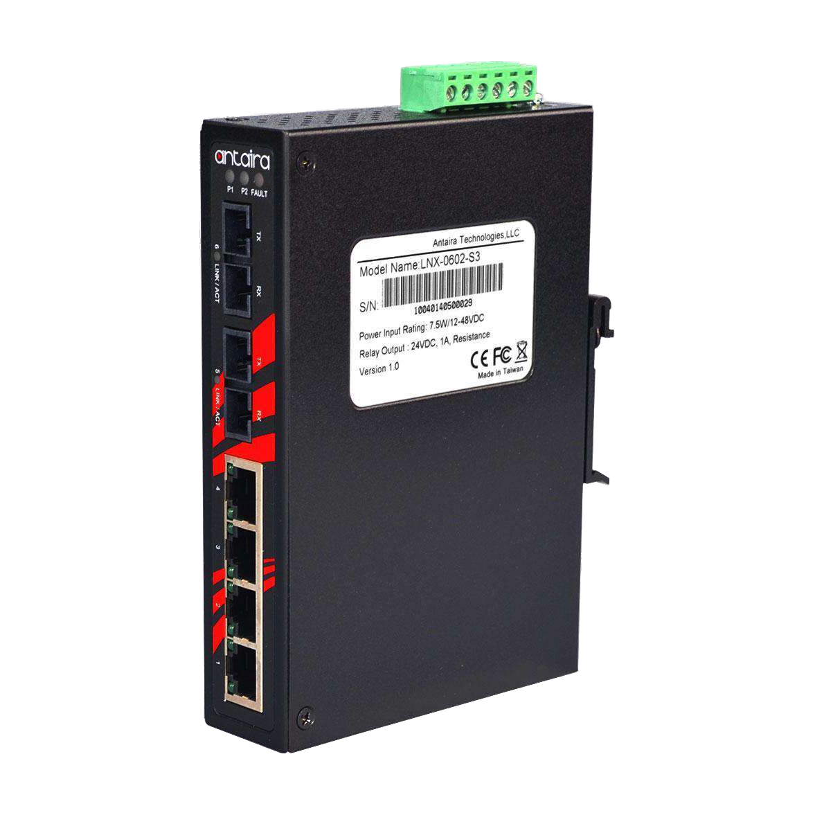 Switch LNX-0602-S3-T (4*10/100Tx + 2*100Fx SC) - AGL