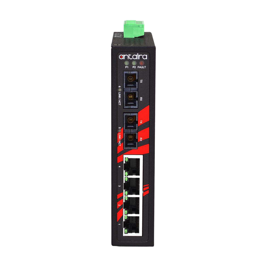 Switch LNX-0602-ST-M (4*10/100Tx + 2*100Fx ST, Multi-Mode 2Km) - AGL