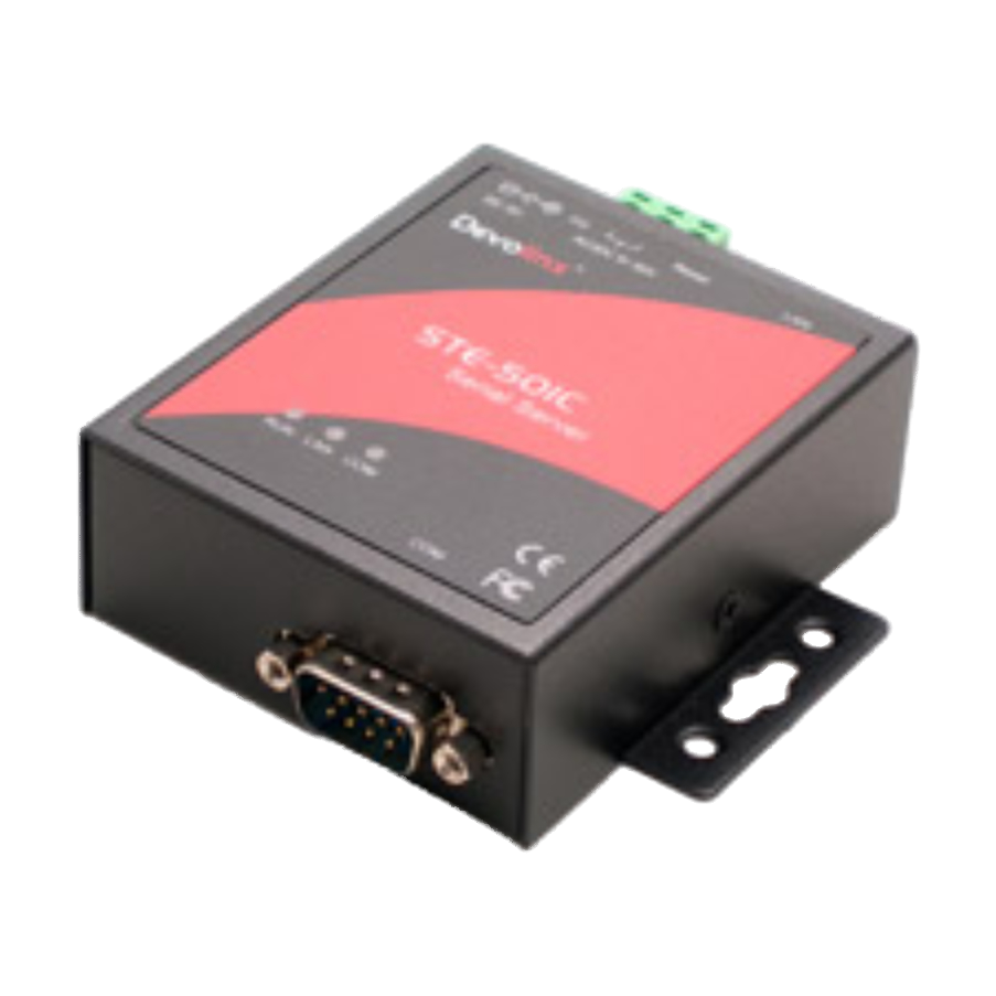 Conversor STE-501C RS232/422/485 para Ethernet (1 porta) — vista do equipamento