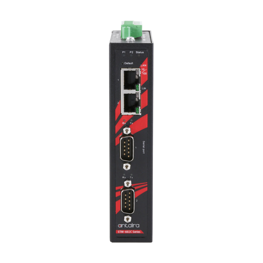Gateway STM-602C-T Modbus TCP para RS232/422/485 EOT — vista do equipamento