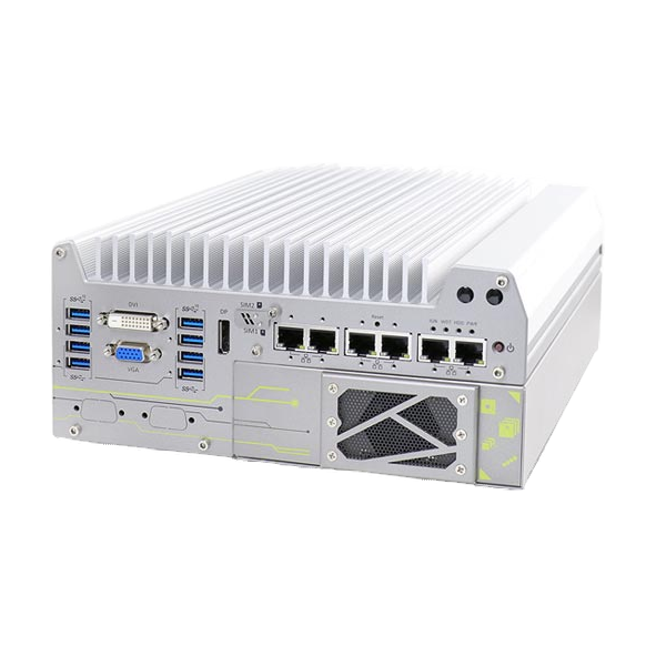 Neousys Nuvo-7164GC (Intel Core 9/ 8ª Gen, NVIDIA Tesla P4/ T4) — vista do equipamento