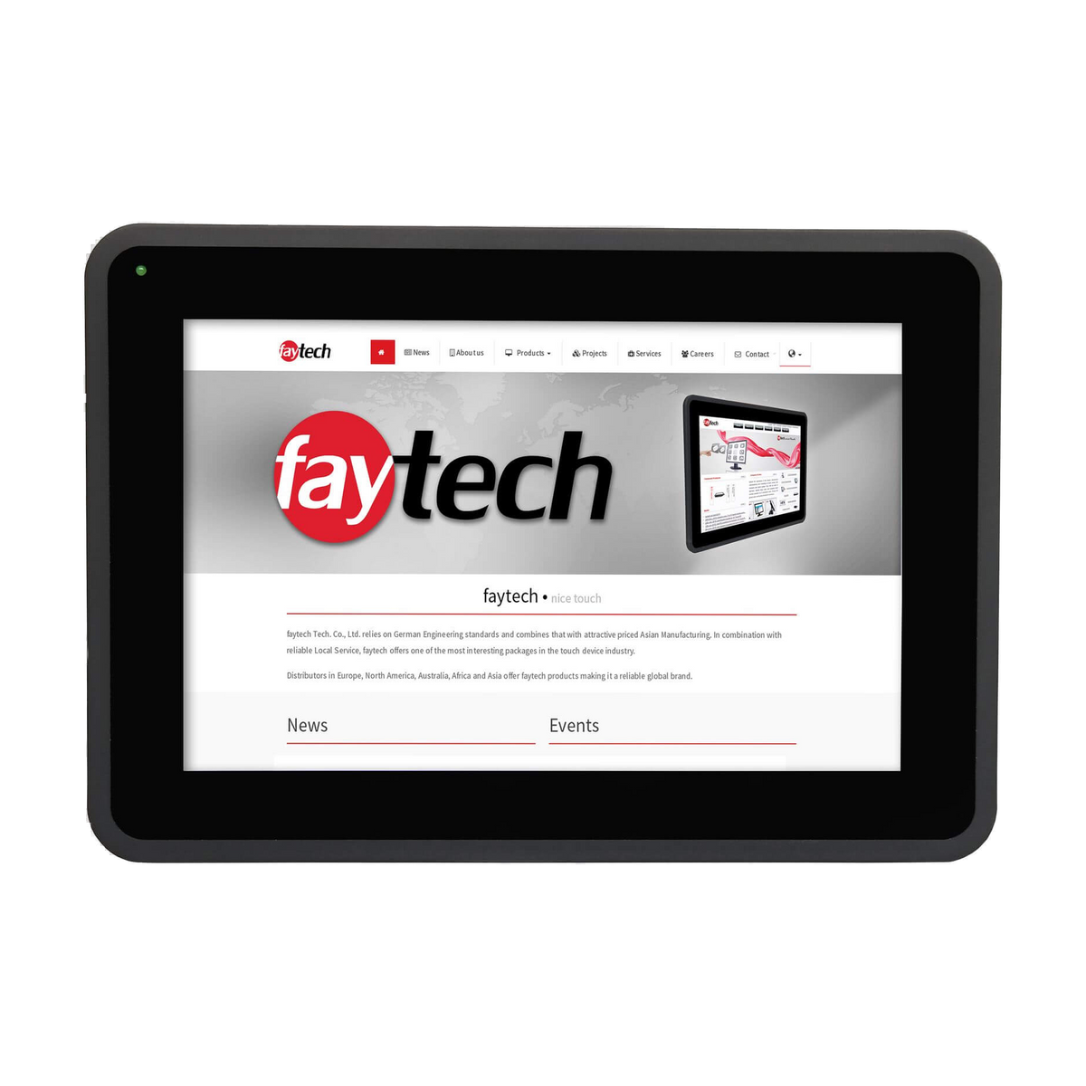 Monitor 10.1' FT101TMCAPOB Capacitive Touch Optically bonded — vista do equipamento