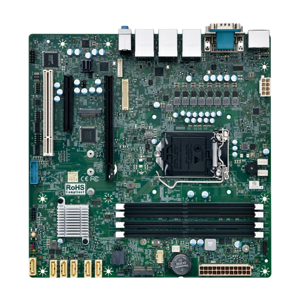Mitac PH10CMU-Q470-3LAN (Comet Lake 10ª Ger, Chipset Q470E, 3* GLAN) — vista do equipamento