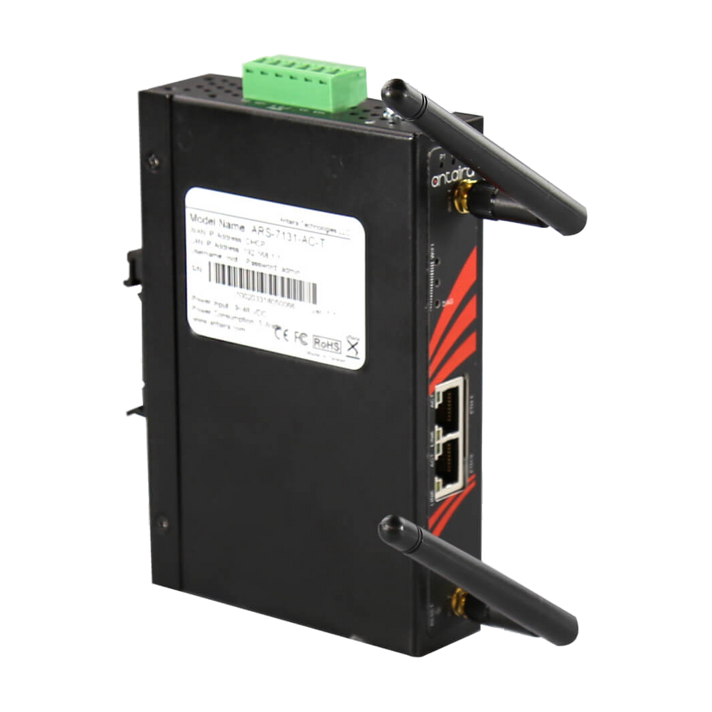 Router Industrial ARS-7131 WiFi 802.11 a/b/g/n, 300Mbits, 2.4/5Ghz, 9-24VDC — vista do equipamento