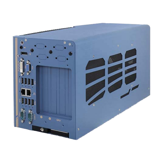 Neousys Nuvo-8108GC (Intel Xeon E ou Core 9/ 8 Gen, NVIDIA RTX 30 Series) — vista do equipamento