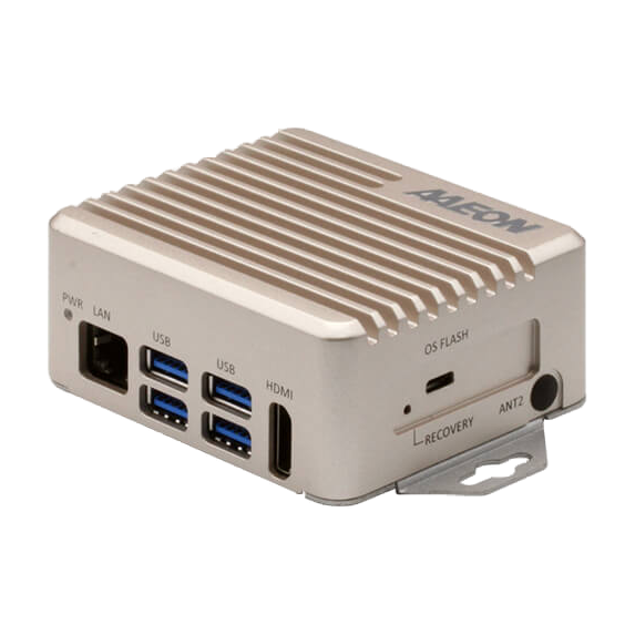 AAEON BOXER-8221AI-JP46E-B1-1111 (NVIDIA Jetson Nano B, Jetpack 4.6) — vista do equipamento