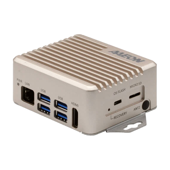 AAEON BOXER-8221AI-JP46E-B1-1111 (NVIDIA Jetson Nano B, Jetpack 4.6) — vista do equipamento