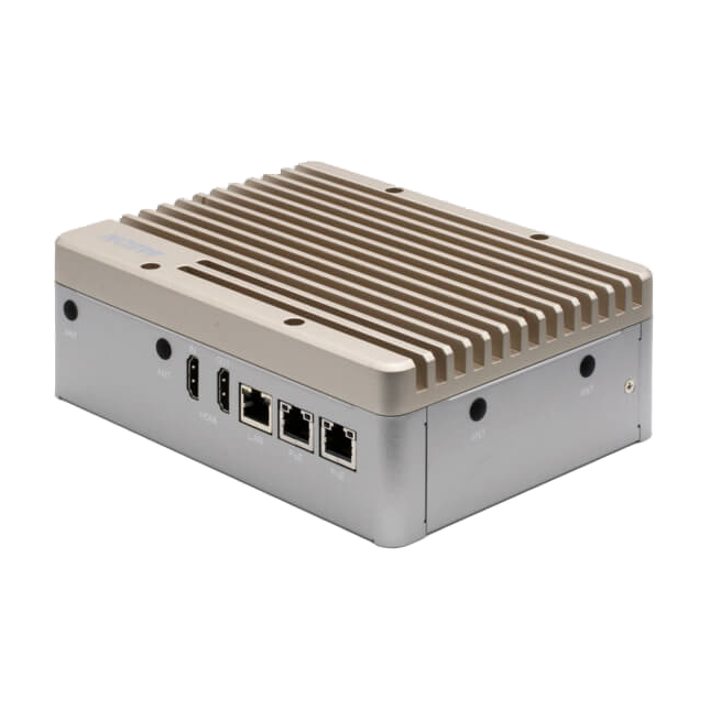 AAEON BOXER-8253AI (NVIDIA Xavier NX, 8GB/ 16GB, CANbus, DIO) — vista do equipamento