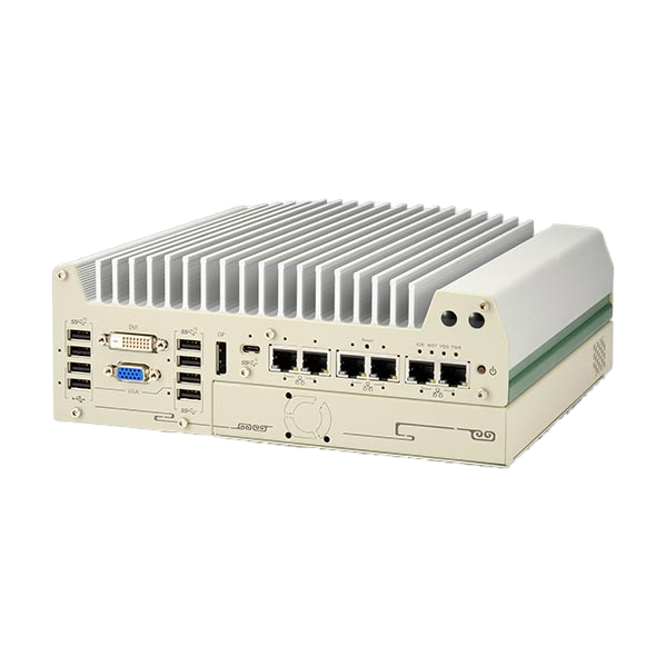 Neousys Nuvo-9006LP (Intel 12 Gen. 6 GLAN, Type-C, HDD 2.5 & MezIO™) — vista do equipamento