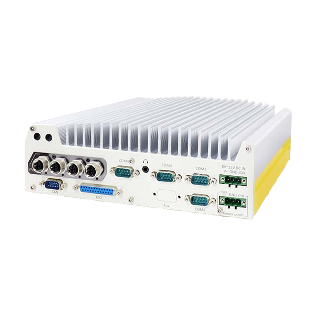Neousys Nuvo-7108VTC (Intel Core 9/ 8 Gen. 8 RJ45 PoE, DIO, CAN, RAID) — vista do equipamento