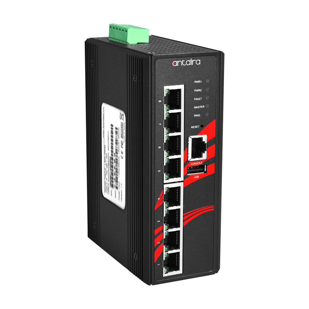 Switch Industrial LMX-0800 (8* 10/100 BaseTx) — vista do equipamento