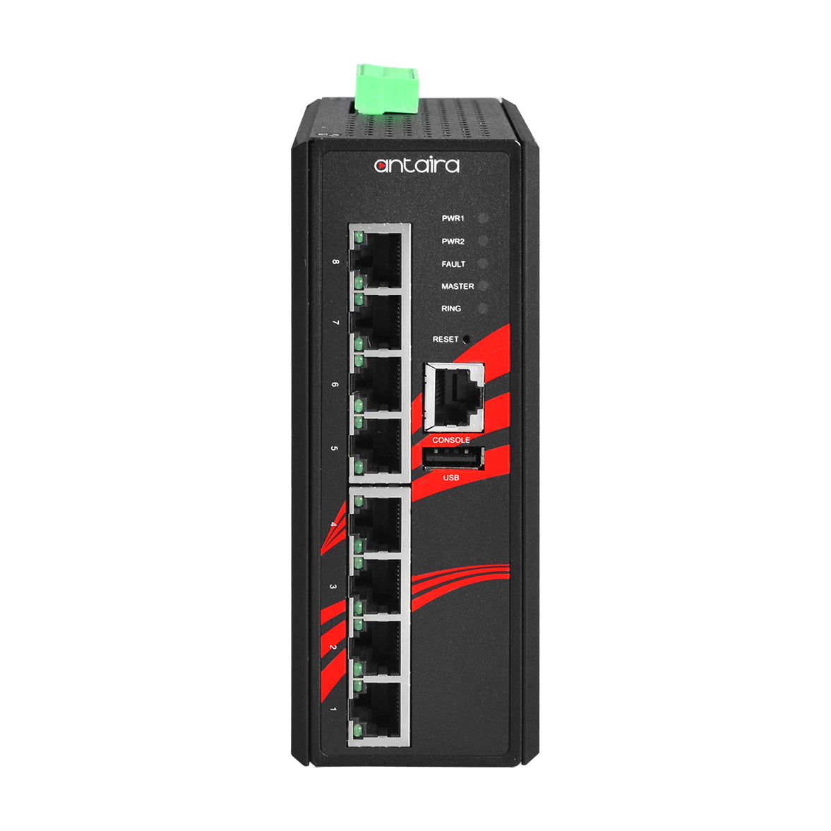 Switch Industrial LMX-0800 (8* 10/100 BaseTx) — vista do equipamento