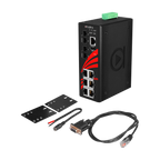 Switch LMX-0802-S3 (6*10/100Tx + 2*100Fx, SM 30Km) — vista do equipamento
