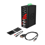 Switch LMX-0802-ST-S3 (6*10/100BaseTx + 2* 100Fx ST, SM 30Km) — vista do equipamento