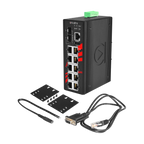 Switch LMX-1202M-SFP (8*10/100Tx + 2*10/100/1000Tx + 2*100/1000 SFP) — vista do equipamento