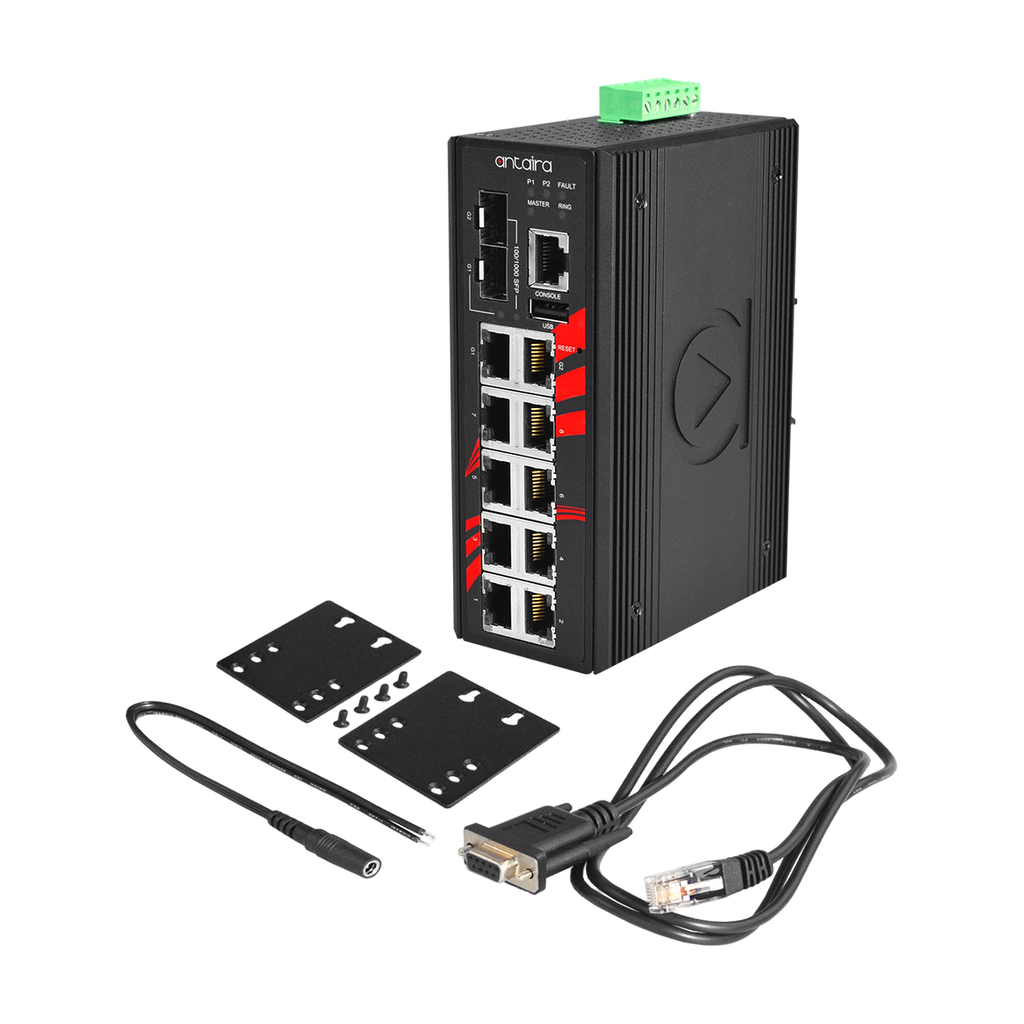 Switch PoE+ LMP-1202M-SFP (8*10/100Tx+2*10/100/1000Tx+2*100/1000SFP) — vista do equipamento