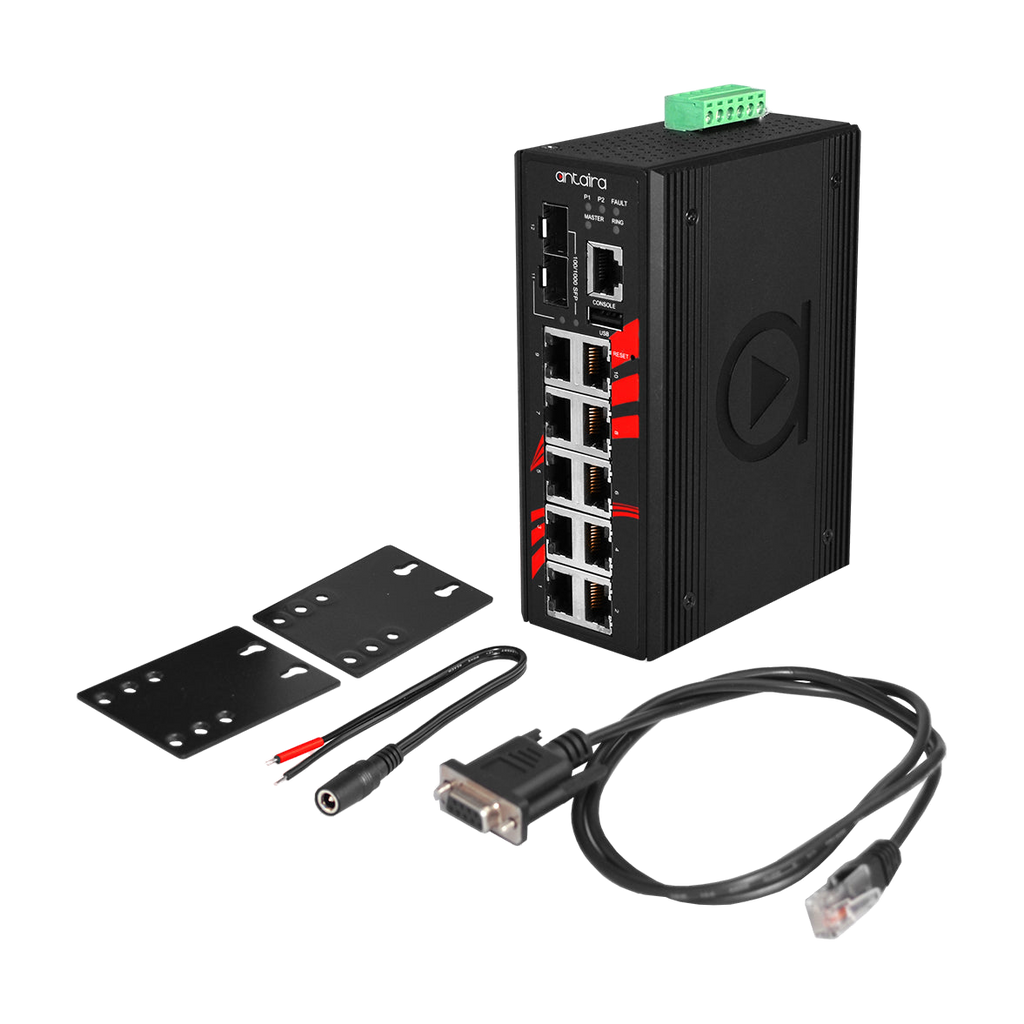 Switch ATEX LMX-1202G-SFP (10*10/100/1000Tx + 2*100/1000 SFP) — vista do equipamento