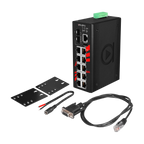 Switch ATEX LMX-1202G-SFP (10*10/100/1000Tx + 2*100/1000 SFP) — vista do equipamento