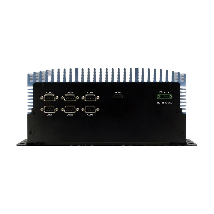 AAEON BOXER-6839-CFL (Intel 8/ 9 Gen, 4 LAN, 6 COM, DIO, 10-35V) — vista do equipamento
