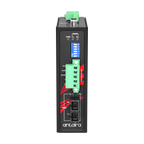 Conversor RS-232/422/485 para fibra STF-401C-CS30-T, SM 30KM, SC — vista do equipamento