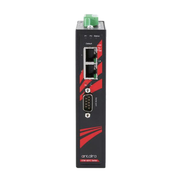 Gateway STM-601C-T Modbus TCP para RS232/422/485 RTU/ASCII EOT — vista do equipamento