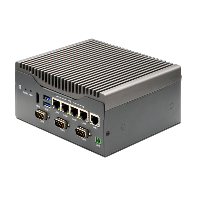 AAEON VPC-3350S (Intel E3940, DP, HDMI, PoE, 12-24VDC) — vista do equipamento