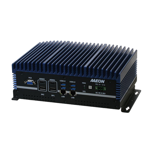 AAEON BOXER-6640 (Intel 6/ 7 Gen, 2 LAN, 4 COM, DIO, 9-36VDC) — vista do equipamento