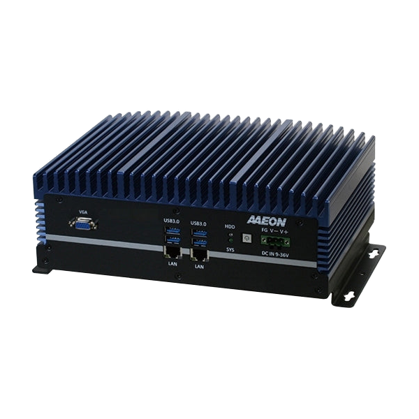 AAEON BOXER-6640 (Intel 6/ 7 Gen, 2 LAN, 4 COM, DIO, 9-36VDC) — vista do equipamento
