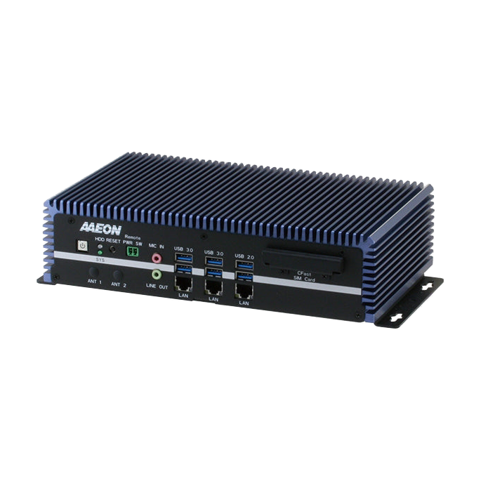 AAEON BOXER-6639 (Intel 6 Gen, 3 LAN. 4 USB3, 6 COM, 9-36VDC) — vista do equipamento