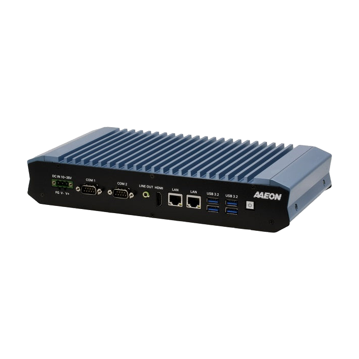 AAEON BOXER-6642-CML (Intel 10 Gen, 2 LAN, 4 COM, DIO, 10-35VDC) — vista do equipamento
