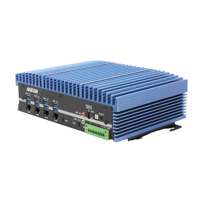AAEON BOXER-6645-ADS (Intel 12 Gen, 4 LAN, 6 COM, DIO, 12-24VDC) — vista do equipamento