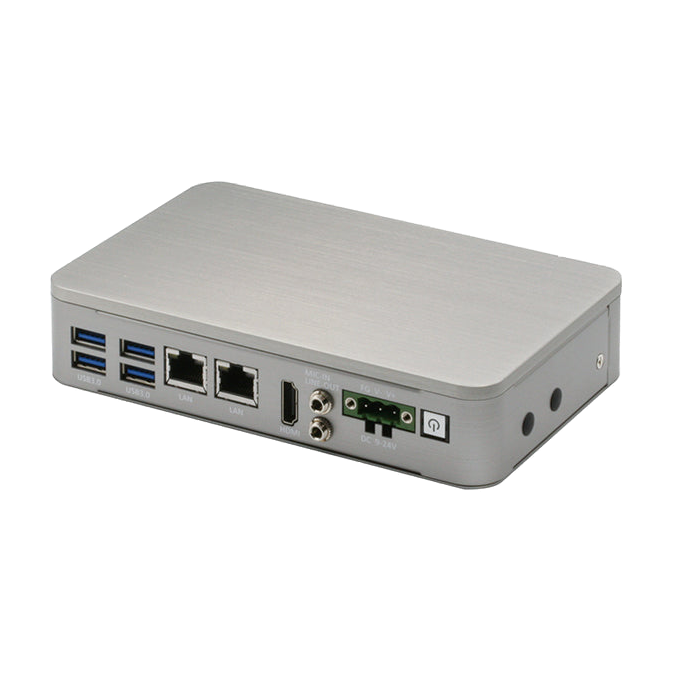 AAEON BOXER-6405 (Intel® Celeron/ Pentium, 2 LAN, 3 COM, 9-24V) — vista do equipamento