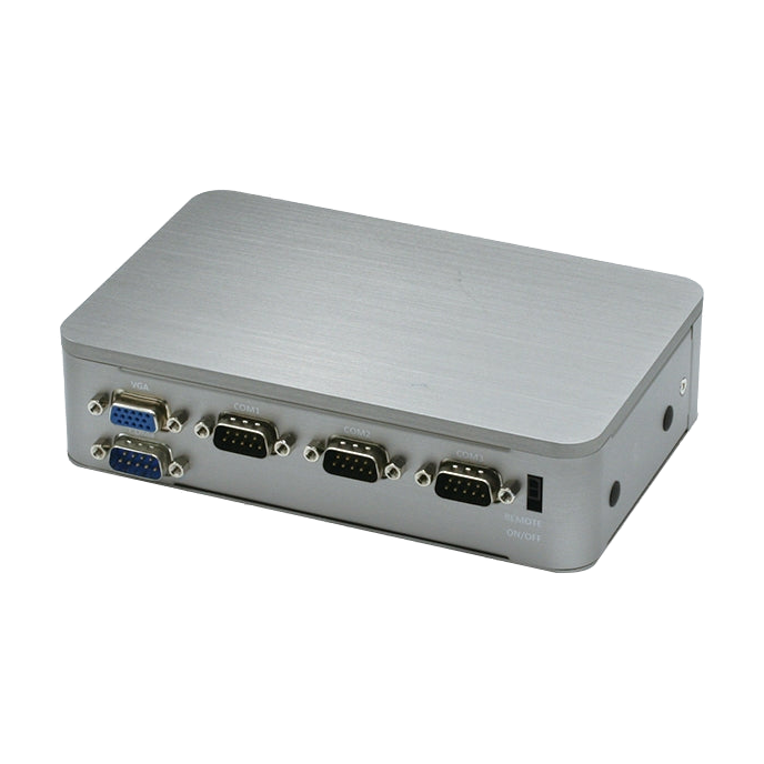 AAEON BOXER-6405M (Intel® Celeron/ Pentium, 2 LAN, 4 COM, 9-24V) — vista do equipamento