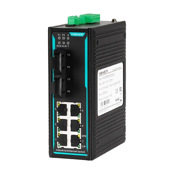 Switch MISCOM6208 (8*10/100M, 9-60VDC) — vista do equipamento