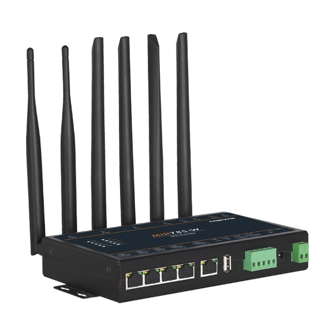 Router 5G MIR785-W (Wi-Fi 6, 4* GLAN, RS-232, RS-485) — vista do equipamento