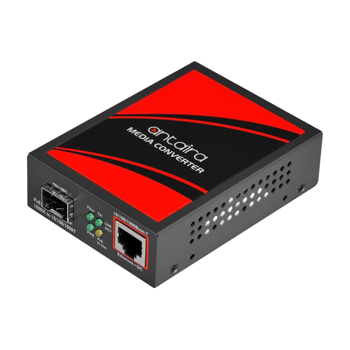 Conversor PoE FCU-2805P-SFP 10/100/1000TX para SFP (Mini-GBIC) — vista do equipamento