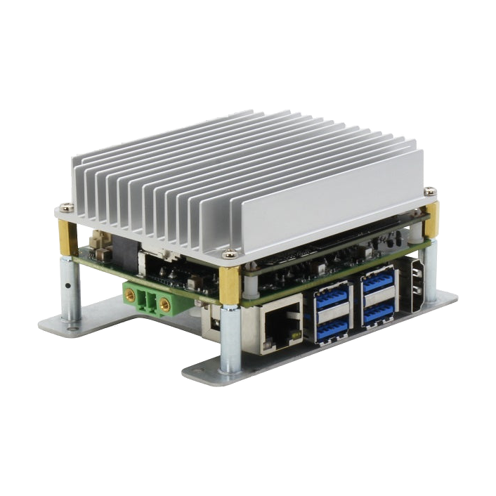 AAEON BOXER-8221AI-KIT (NVIDIA Jetson Nano™, 4GB LPDDR4, 16GB eMMC) — vista do equipamento