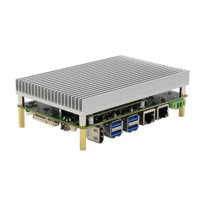 AAEON BOXER-8222AI-KIT (NVIDIA Jetson Nano™, 4GB/ 16GB eMMC, PoE) — vista do equipamento
