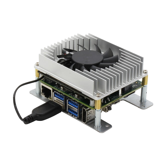 AAEON BOXER-8251AI-KIT (NVIDIA Jetson Xavier™ NX, 8GB/ 16GB eMMC) — vista do equipamento