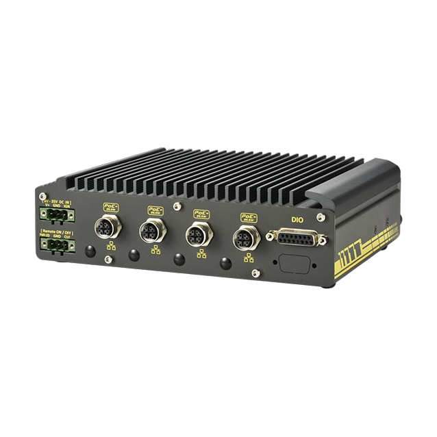 Neousys Nuvo-2610VTC (Elkhart Lake x6425E, 4 M12 PoE+, HDD 2.5) — vista do equipamento