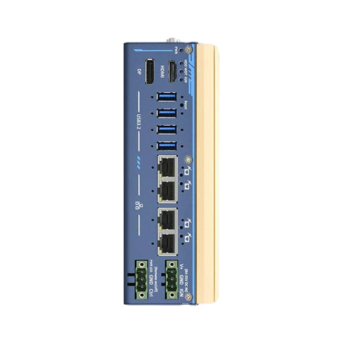 Neousys POC-715 (Intel® Core™ i3-N305, 4 PoE GbE, MezIO) — vista do equipamento