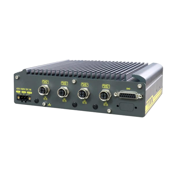 Neousys Nuvo-2615RL-H (Elkhart Lake, 4 M12 PoE, 43-160VDC, UPS) — vista do equipamento