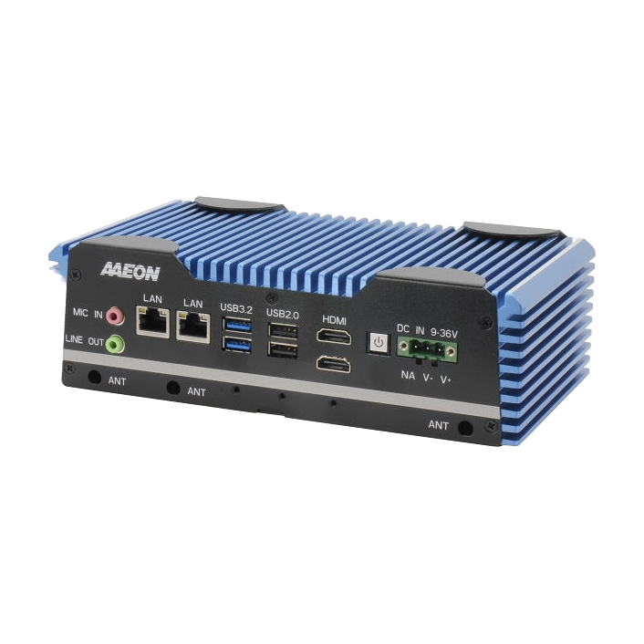 AAEON BOXER-6617-ADN (Intel Alder Lake-N, DDR5, GLAN 2.5, 9-36V) — vista do equipamento